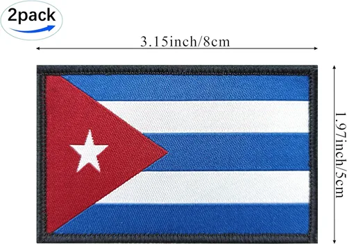 Miniatura 3 de QQSD Parche de bandera de Cuba - Parche táctico cubano, cierre de velcro, paquete de 2