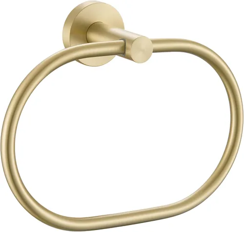 Miniatura 12 de Angle Simple Toallero con forma de anilla giratorio, soporte para toallas de mano de acero inoxidable para baño, colgador para pared, negro y dorado