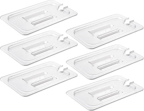Miniatura 30 de CURTA Paquete de 6 bandejas de comida NSF, tamaño medio de 2 1/2 pulgadas de profundidad, plástico de policarbonato comercial transparente apto