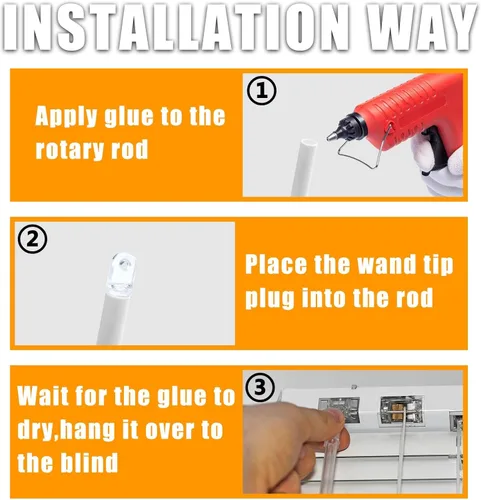 Miniatura 6 de 12 puntas de varilla inclinable de hardware, piezas de repuesto de persianas verticales para ventanas interiores de reparación transparente