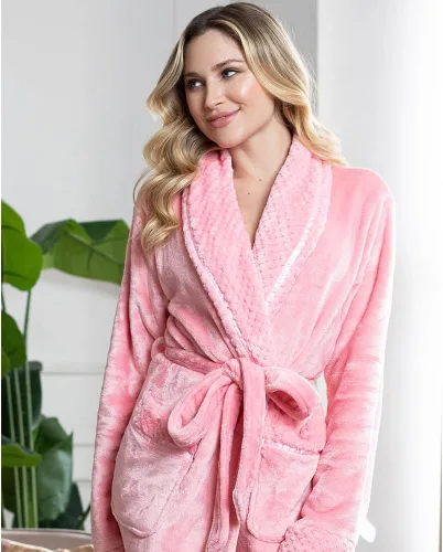 Miniatura 5 de Lotus Linen Plush Hooded Bathrobe for Women, Customized Monogram Robe, Cozy and Luxurious