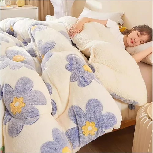 Miniatura 10 de ZTGL Comfort - Manta de cama pesada de alta calidad, reversible, edredón alternativo de plumón sintético, súper cálido, suave terciopelo de cordero