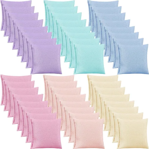 Jenaai 48 Pcs Mini Bean Bags Bulk for Cornhole Small Multi Colorful Bean Bag for Tossing, 2.6" x 2.6" Tossing Cornhole Nylon Party Supplies Color