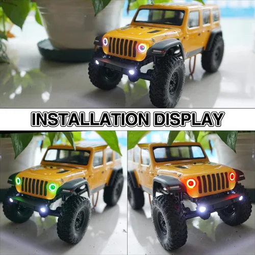 Miniatura 2 de OGRC Luz RC Faros RC Ojos de Ángel 12 Modos 1/24 Luz RC para Axial SCX24 C10 / JLU/Deadbolt/Bronco/Jeep Gladiator RC Crawler Car