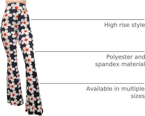 Miniatura 128 de ShopMyTrend - Pantalones de yoga largos con piernas anchas y acampanadas estilo palazzo, con cintura alta, para mujer