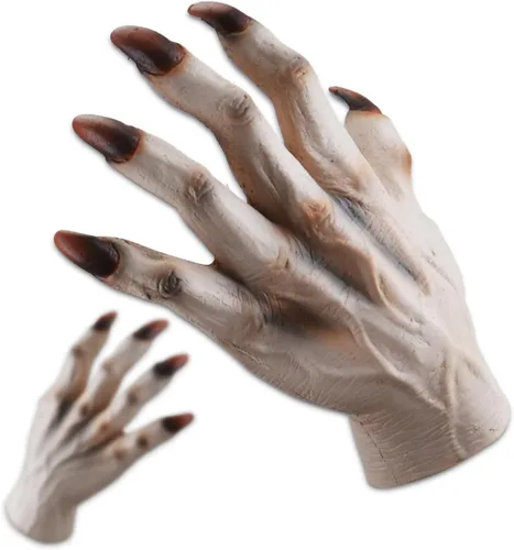 Miniatura 6 de Halloween Party Scary Moster Skeleton Bone Claw Hand Reaper Gloves Costume Adult