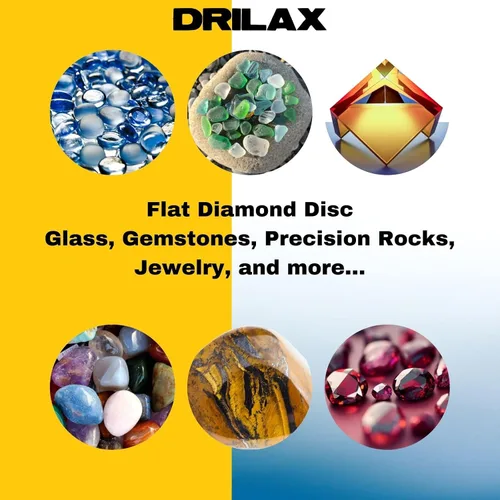 Miniatura 7 de Drilax Disco de regazo plano de diamante de 8 pulgadas Grano 100, orificio de eje de 1/2 pulgada para rectificado lapidario, modelado de piedra