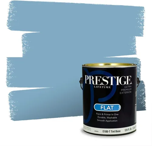 Miniatura 681 de Pintura Exterior + imprimación PRESTIGE, todo-en-uno, 1 galón, acabado mate, color comparable al Valspar* Royal Gray* VS151-Gris real