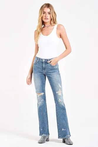 Miniatura 4 de DEAR JOHN Jeans acampanados rosa para mujer