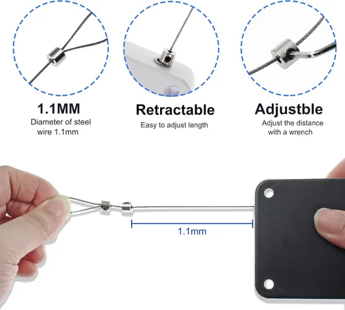 Miniatura 3 de Juego de 2 cierrapuertas con sensor automático sin perforaciones, multifuncional, con cordón, para residencial, comercial, dormitorio, habitación