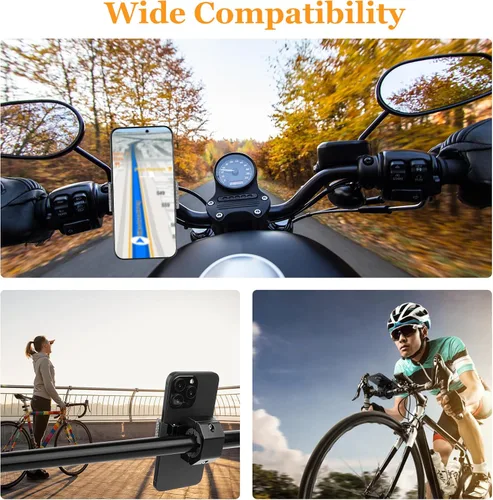 Miniatura 7 de Soporte de teléfono para bicicleta - Soporte de teléfono de aleación de aluminio para bicicleta, soporte de manillar ajustable en 360° para celular