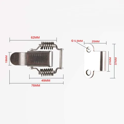 Miniatura 4 de 2 piezas de acero inoxidable Spring Draw Toggle Latch Latch Latch Lock Lock Case Box Chest Trunk Toolbox Chest Toolbox Chest Toggle Lock Longitud