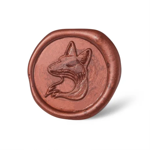 Miniatura 3 de Mceal Sello de cera, cabeza de latón con mango de palisandro, 1.2 "(30 mm) de diámetro, zorro Vulpe