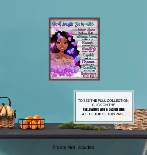 Miniatura 6 de Arte de pared y decoración de niña negra, póster con imagen de mujeres afroamericanas, mujeres, adolescentes, lindas afirmaciones positivas, regalos