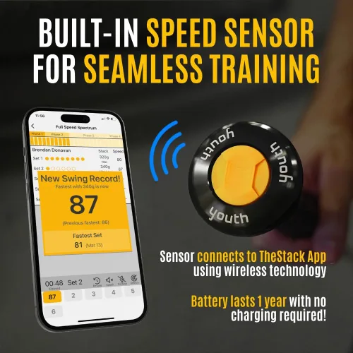 Miniatura 4 de TheStack Entrenamiento de velocidad de swing de béisbol, sistema de aplicación inteligente para aumentar la velocidad del bate, la potencia