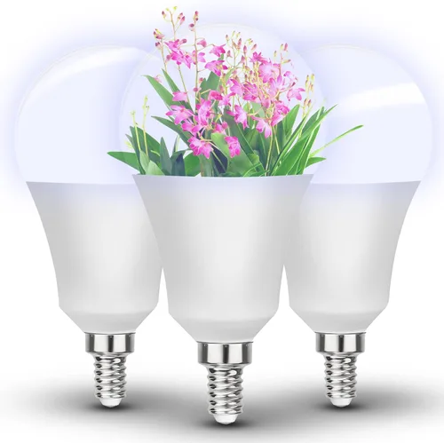 Miniatura 9 de Bombillas de crecimiento de espectro completo con candelabro E12 rojo azul 5000K E12, base pequeña, 9 W, bombilla de crecimiento de luz solar que