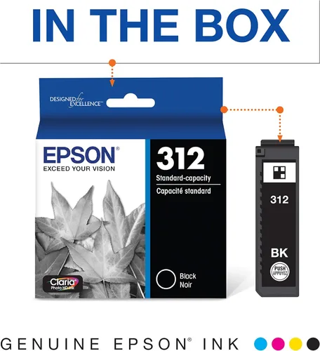 Miniatura 5 de Epson T314 Claria Photo HD - Tinta de alta capacidad (T314XL922-S) y T312 Claria Photo HD - Tinta de capacidad estándar negro fotográfico