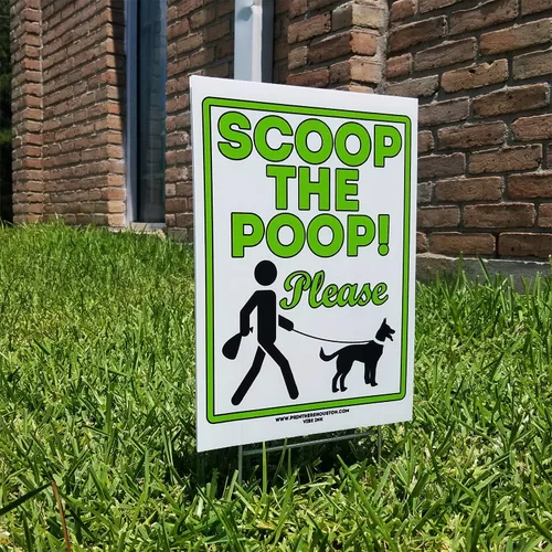 Miniatura 3 de VIBE INK Scoop The Poop Please Clean Up After Your Dog de 9 x 12 pulgadas, letreros de césped para perros con alambre de metal con estacas en H