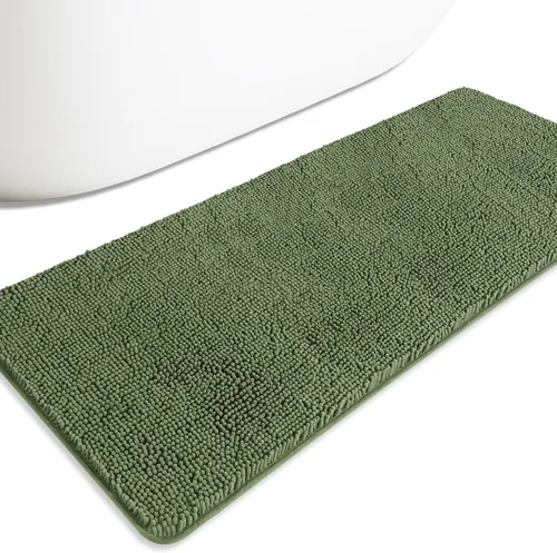 Miniatura 351 de Alfombra de baño pequeña de 12 x 18 pulgadas, lavable y absorbente, antideslizante, alfombra de baño de felpilla gruesa y suave para baño, ducha