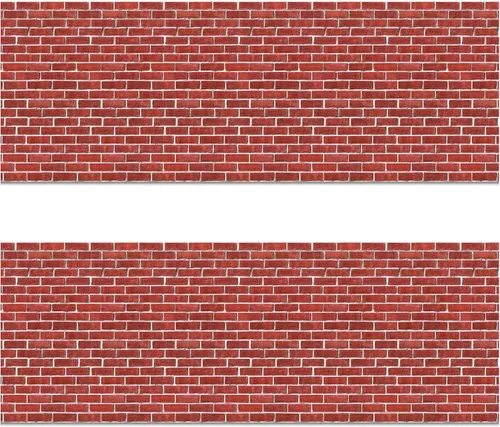 Miniatura 6 de Telón de fondo con imitación de muro de ladrillo, de 4 pies x 30 pies, Rojo/Blanco