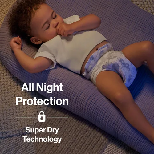 Miniatura 2 de The Honest Company Pañales Comfort Dry para la noche, protección de hasta 12 horas, hipoalergénicos, acogedores carteles de nube + estrellas