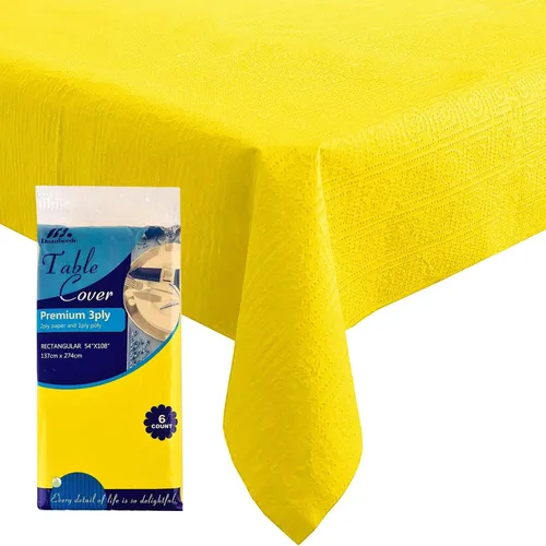 Miniatura 14 de [Paquete de 6] Manteles Cuadrados Negros de 54x54 Pulgadas, Mantel de Mesa de Papel Desechable para Mesas Cuadradas y Redondas, Cubierta de Mesa