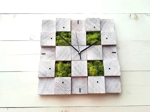 Miniatura 5 de Wall Clock, Christmas gift, Square Clock, Wooden Wall Clock, Scandinavian Decor, Unique Wall Clock, Modern Clock, Hanging Clock