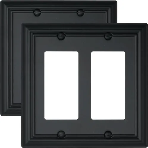 Miniatura 19 de Paquete de 1 Placa de Pared Combinada Toggle/Decorativa, Cubierta de Placa de Pared de Metal para Interruptor de Luz, Receptáculo, Interruptor