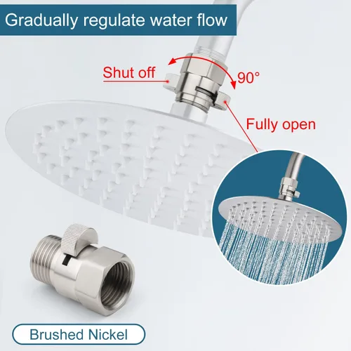 Miniatura 4 de Midanya Válvula de cierre de ducha de latón G1/2 pulgadas, válvula de control de flujo de agua, regulador de caudal para manguera de cabezal