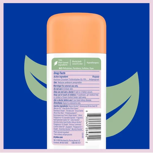 Miniatura 8 de Dry Idea Desodorante sólido invisible antiperspirante a base de plantas con bloqueadores de sudor de aluminio para mujeres – Fragancia Fresh Breeze