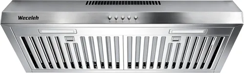 Campana extractora para debajo del gabinete de 30 pulgadas, 600 CFM, con conductos o sin conductos, convertible para cocina, acero inoxidable, 3