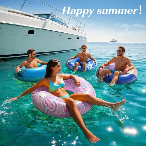 Miniatura 7 de HeySplash Flotadores de piscina, tubos de piscina para adultos, flotadores inflables divertidos para piscina, playa, lago, río, fiesta, decoración
