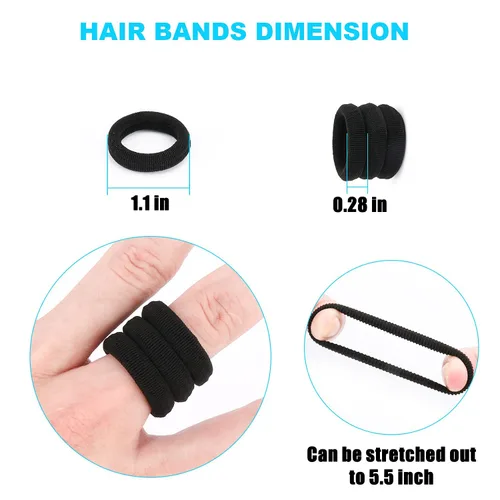 Miniatura 3 de Ligas para el cabello, mini bandas para el cabello coloridas sin costuras, suaves y elásticas, soportes para cola de caballo (coloridas, 200 piezas)