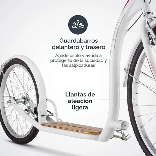 Miniatura 2 de Schwinn - Patinete Shuffle para adultos con rueda delantera de 26 pulgadas, rueda trasera de 20 pulgadas, frenos lineales de aleación y marco