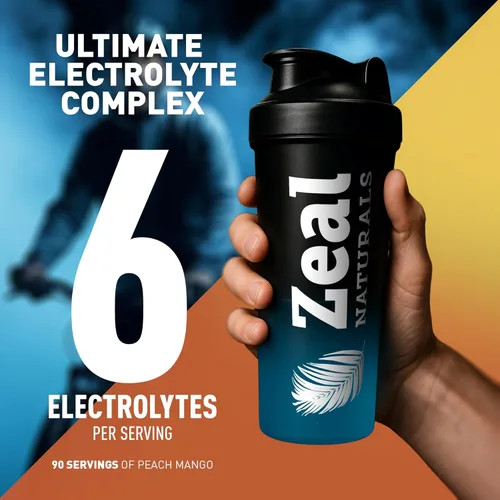 Miniatura 4 de Polvo de electrolitos Zeal - 90 porciones Polvo de electrolitos Keto Cero azúcar, BCAAs, vitaminas B Potasio, zinc, magnesio Bebida