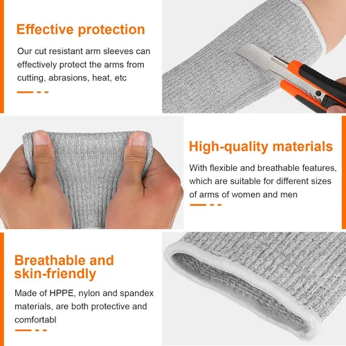 Miniatura 5 de Neer 4 pares de mangas protectoras para brazos para piel delgada, anticortes, resistentes a quemaduras, funda para antebrazo para cocina y azul