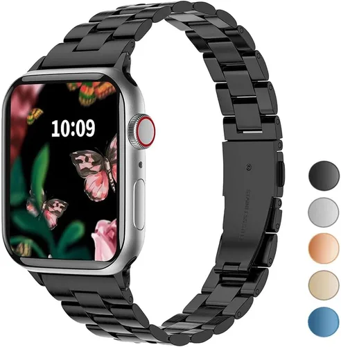 Miniatura 2 de Compatible con Apple Watch Band para mujer y hombre de 1.614 in 1.575 in 1.496 in 1.732 in 1.772 in 1.654 in Ultra 1.929 in, pulsera de metal