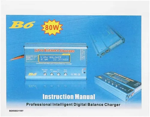 Miniatura 9 de Cargador de equilibrio RC, B6 80 W Digital LCD Balance Cargador Descargador para LLiPo NiMH RC Batería para carga paralela de Li Po/Li ion/Li