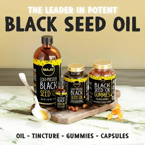 Miniatura 2 de Maju Superfoods Aceite de semilla negra, 3 veces TQ, prensado en frío, tamaño de viaje, 100% aceite de semilla de comino negro turco, semilla negra