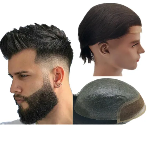 N.L.W. Toupee para hombres Piezas de pelo para hombres NLW sistema europeo de reemplazo de cabello humano para hombres BIO 10x8 base szie implante