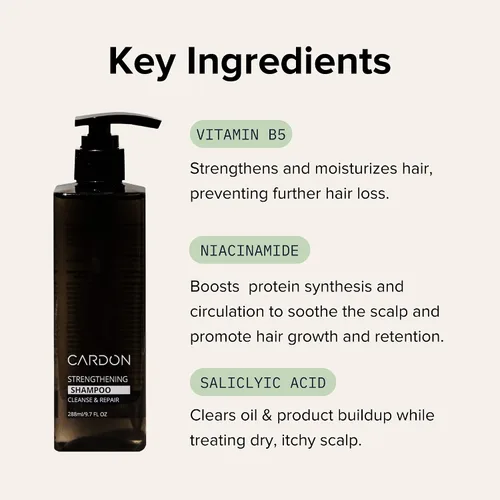 Miniatura 4 de CARDON Champú para el crecimiento del cabello para hombres, espesante, antiadelgazamiento, fortalece las raíces, cuidado de la piel coreano para un