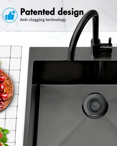 Miniatura 8 de Revolucionario colador de drenaje para fregadero de cocina, colador reversible patentado para fregadero de cocina, cesta coladora de fregadero