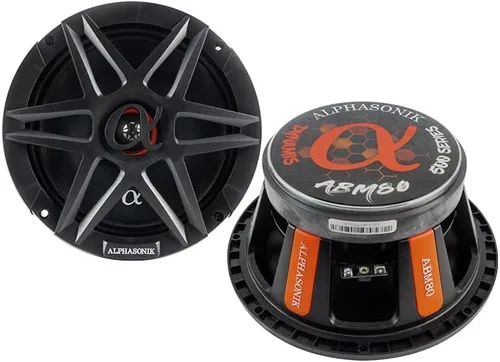 Miniatura 7 de Alphasonik 1 par de altavoces ABM65 de la serie DYNAMIS de 6.5" 600 vatios máx. 150 vatios RMS de rango medio para audio de coche de 4 ohmios