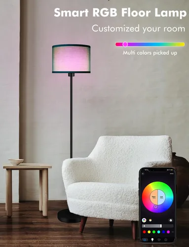 Miniatura 2 de YHW Lámparas de pie para sala de estar compatibles con Alexa Google, lámpara de pie lámparas altas para sala de estar, dormitorio, oficina, aula
