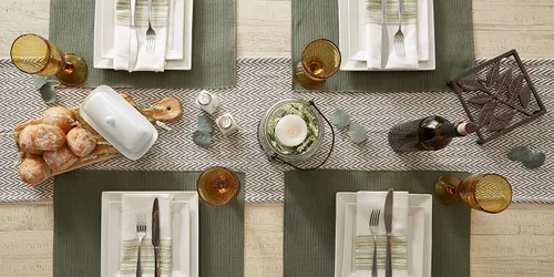 Miniatura 5 de DII Woven Basic - Camino de mesa Chevron de la colección de mesa, 15 x 72 pulgadas, gris