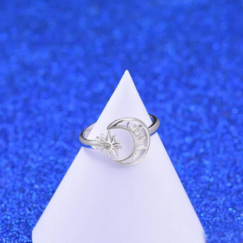 Miniatura 6 de Lindo anillo de plata de ley ajustable para mujer, cumpleaños, Halloween, Navidad, S925, regalo de joyería de plata