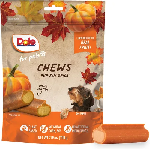 Miniatura 10 de Dole para Mascotas Masticables para Perros Recién Traídos, Golosinas para Perros Surtidas Sabor Plátano y Calabaza, 7oz Con Sabor de Verduras