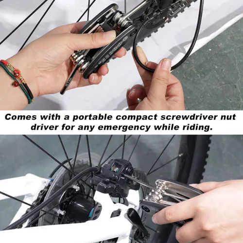 Miniatura 4 de Kit de herramientas para reparación de bicicleta Wevdn, herramienta multifunción de 16 en 1 con llave hexagonal y destornillador, herramienta