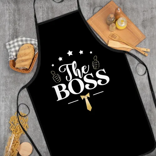 Miniatura 6 de Regalos del día del jefe para mujeres y hombres, delantales de The Boss & The Real Boss, regalos de boda para parejas, parrilla, cocina, horneado