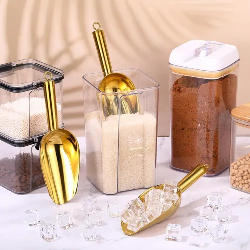 Miniatura 6 de Zhehao 8 cucharas de hielo de metal de acero inoxidable de 6 onzas para máquina de hielo, cocina, congelador, bar, boda, fiesta, cucharas pequeñas